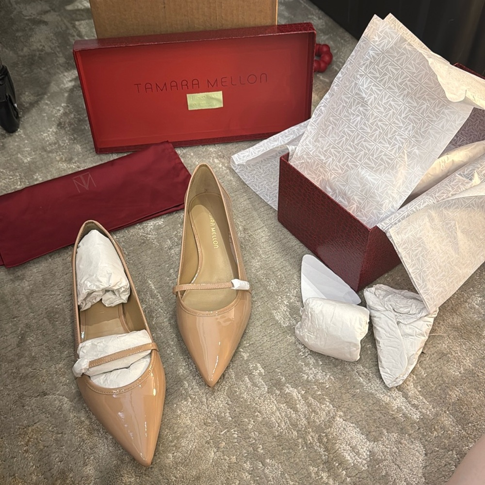 Tamara Melon Tan Leather Flats